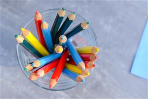 Colored Pencils in Cup